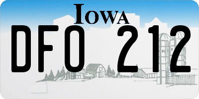 IA license plate DFO212