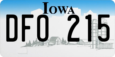 IA license plate DFO215