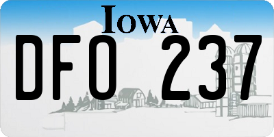 IA license plate DFO237