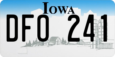 IA license plate DFO241
