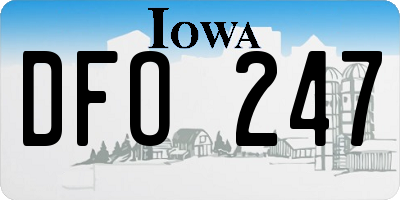 IA license plate DFO247