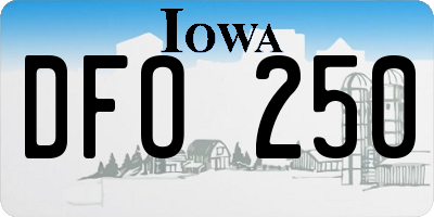 IA license plate DFO250