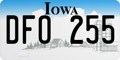 IA license plate DFO255