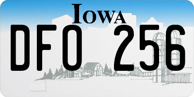 IA license plate DFO256