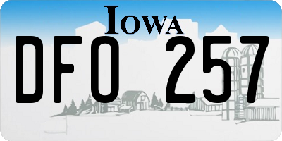 IA license plate DFO257