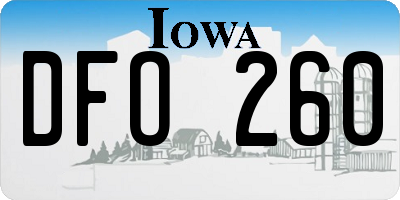 IA license plate DFO260