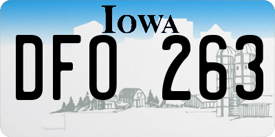 IA license plate DFO263