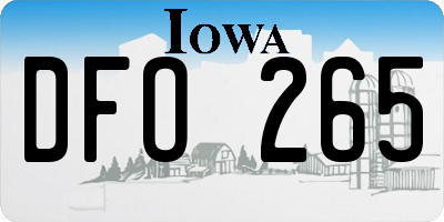 IA license plate DFO265