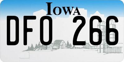 IA license plate DFO266