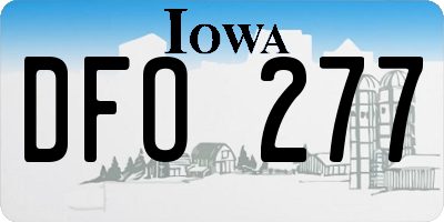 IA license plate DFO277