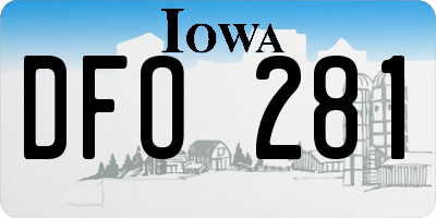 IA license plate DFO281