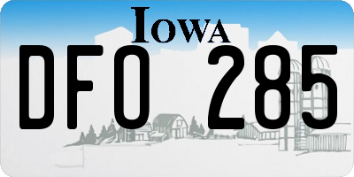 IA license plate DFO285
