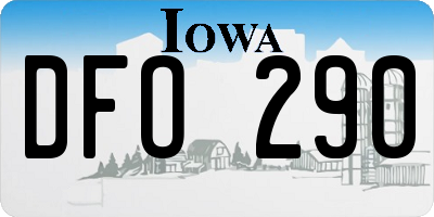 IA license plate DFO290