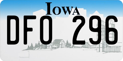 IA license plate DFO296