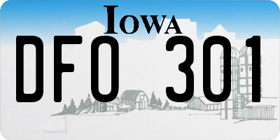 IA license plate DFO301
