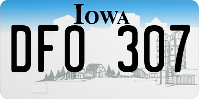 IA license plate DFO307