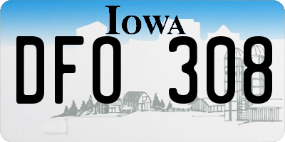 IA license plate DFO308
