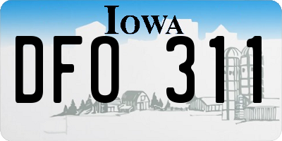 IA license plate DFO311