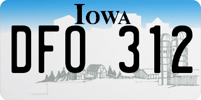 IA license plate DFO312
