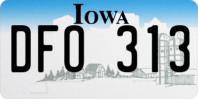 IA license plate DFO313