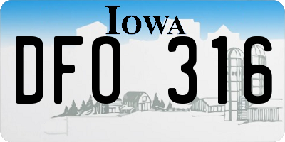 IA license plate DFO316