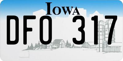 IA license plate DFO317
