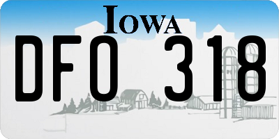IA license plate DFO318