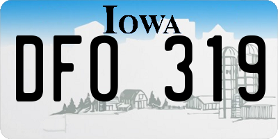 IA license plate DFO319