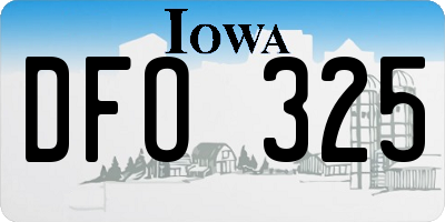 IA license plate DFO325
