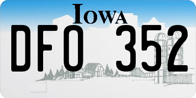 IA license plate DFO352