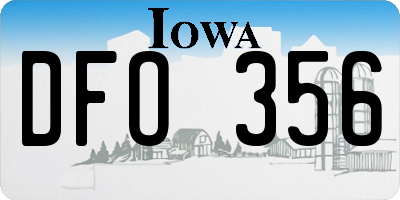 IA license plate DFO356