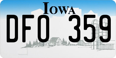 IA license plate DFO359