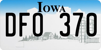 IA license plate DFO370