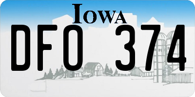 IA license plate DFO374