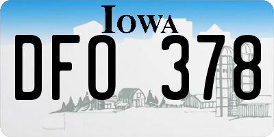 IA license plate DFO378