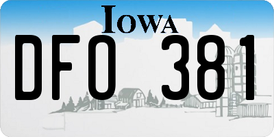 IA license plate DFO381