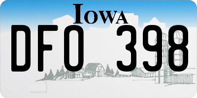 IA license plate DFO398
