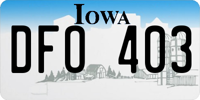 IA license plate DFO403
