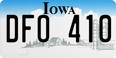 IA license plate DFO410