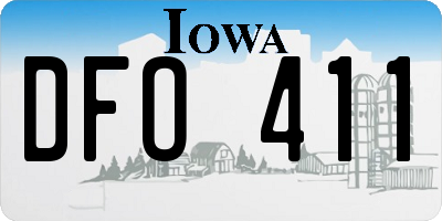 IA license plate DFO411