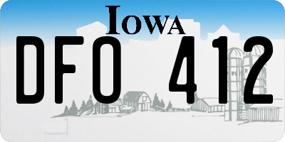 IA license plate DFO412
