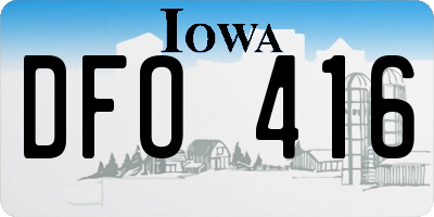 IA license plate DFO416