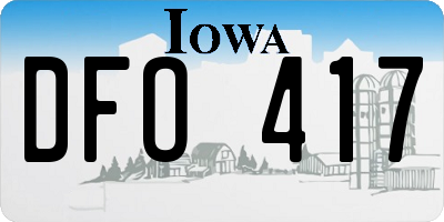 IA license plate DFO417