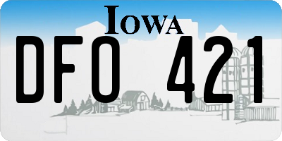 IA license plate DFO421