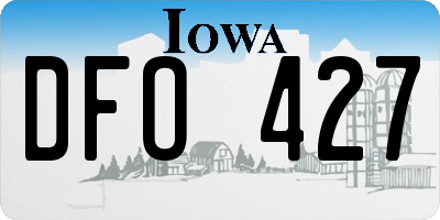 IA license plate DFO427