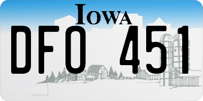 IA license plate DFO451