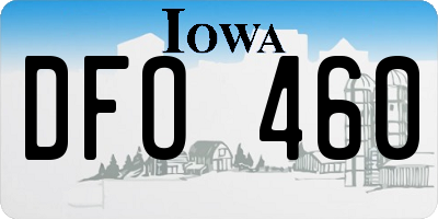 IA license plate DFO460