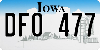 IA license plate DFO477