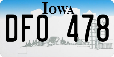 IA license plate DFO478