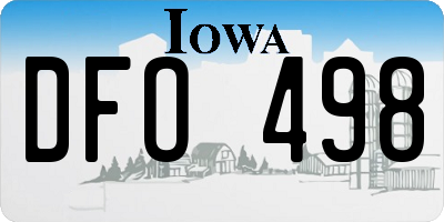 IA license plate DFO498